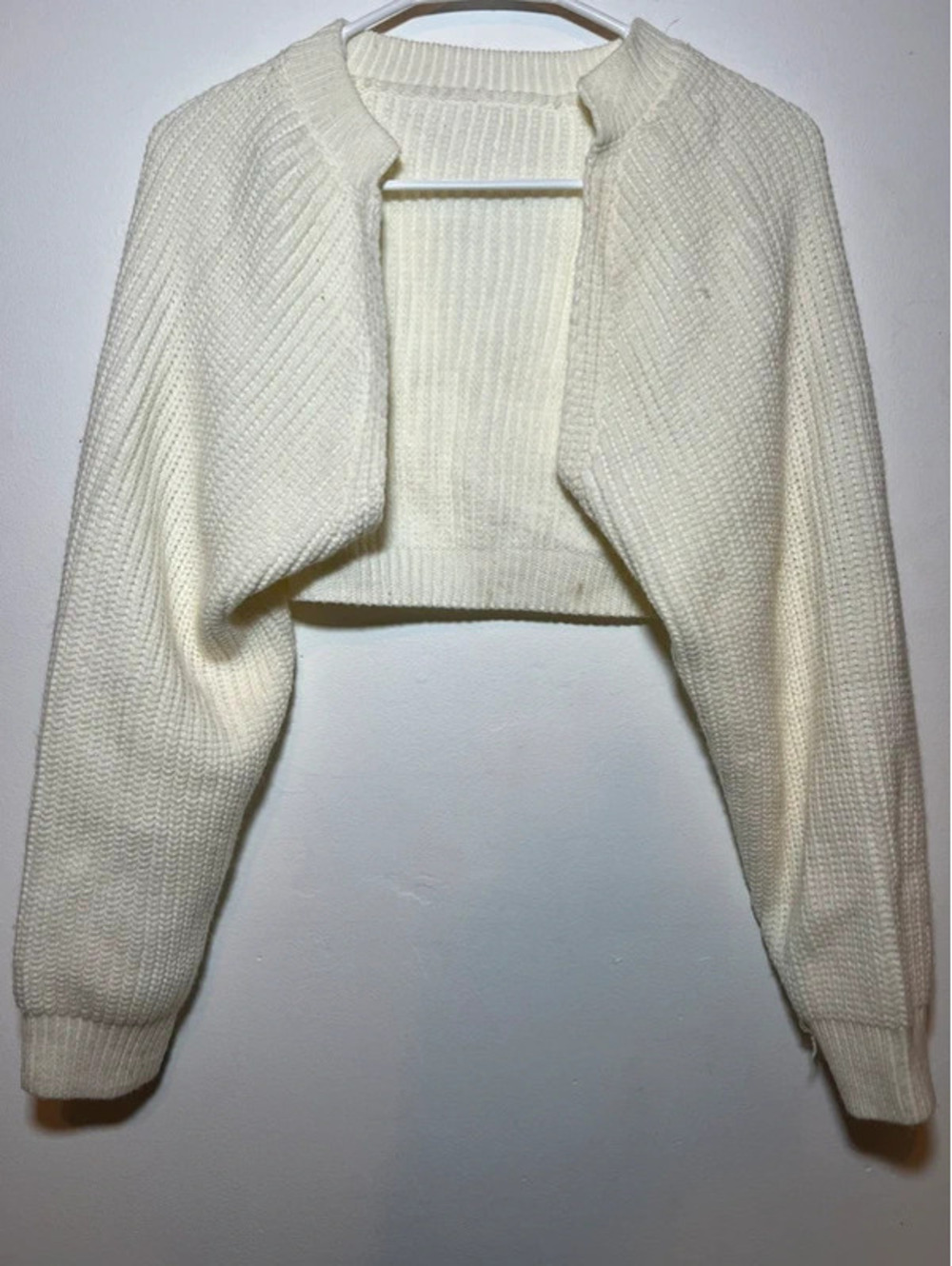 Cream cropped cardigan